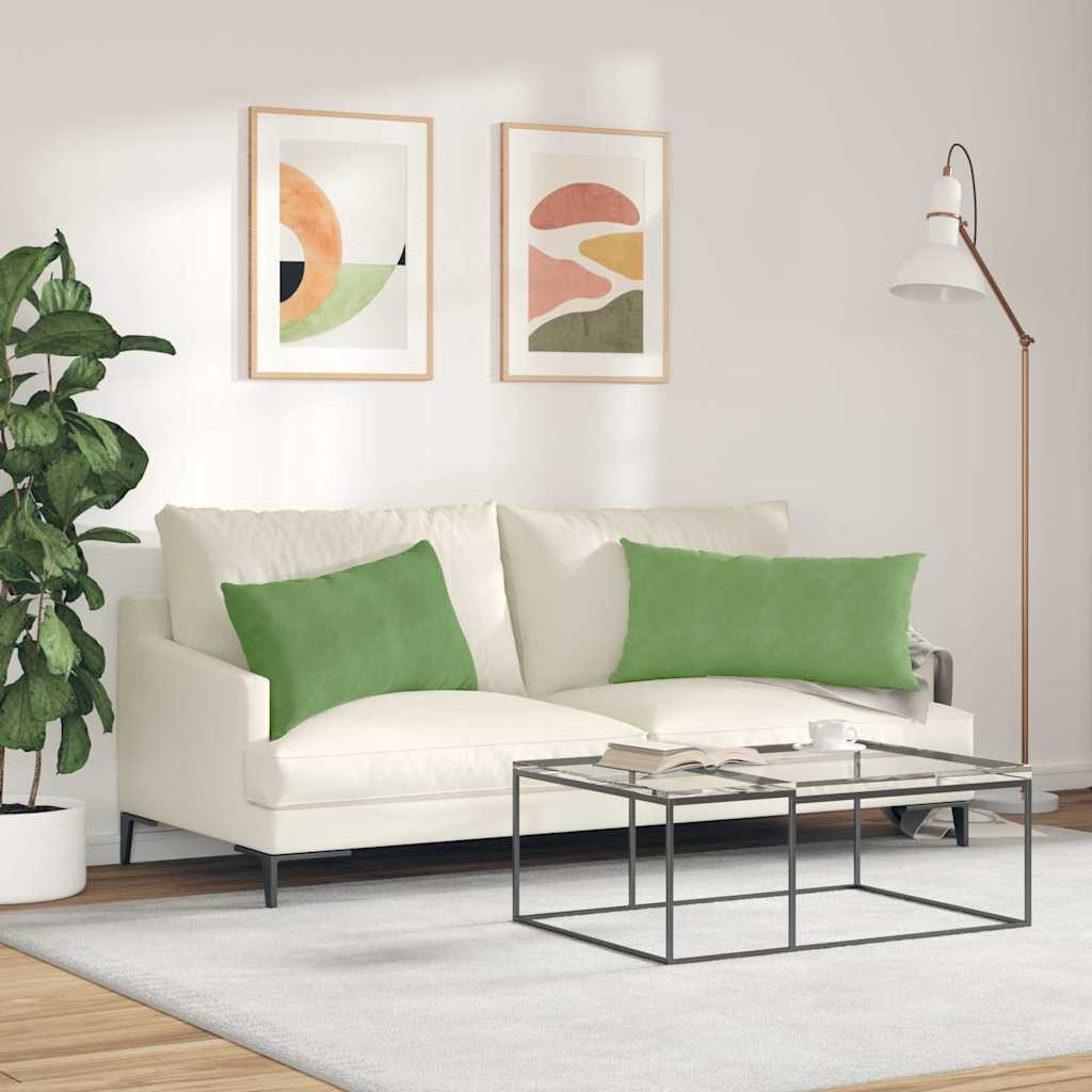 Cuscini da Divano 2 pcs Verde chiaro 80 x 40 cm | homemem39