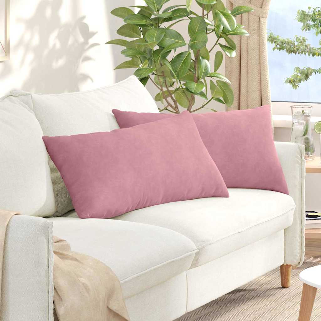 Cuscini da Divano 2 pcs Rosa 80 x 40 cm Tessuto in Cords | homemem39