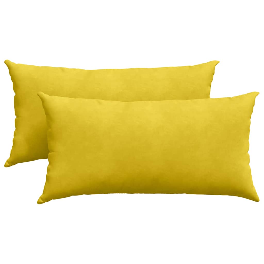 Cuscini da Divano 2 pcs Giallo 80 x 40 cm Tessuto in Cords | homemem39
