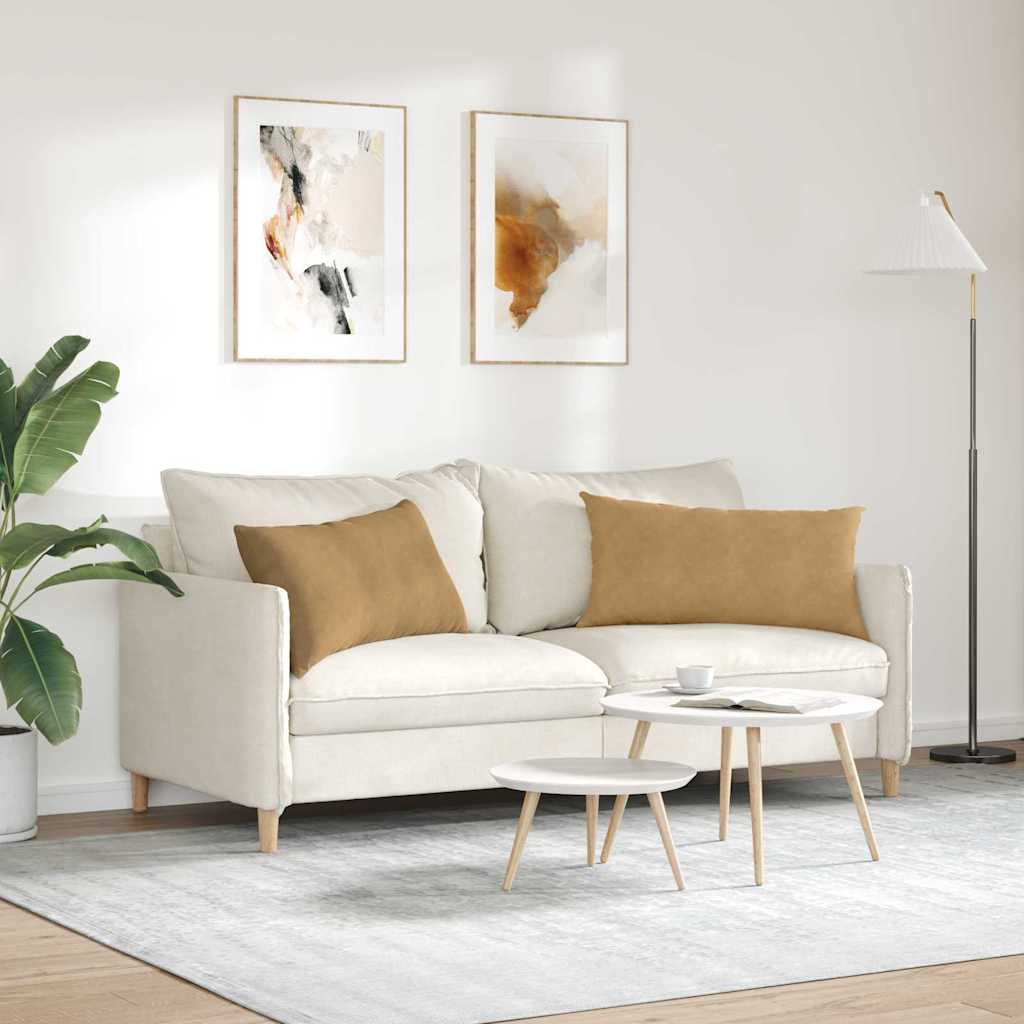 Cuscini da Divano 2 pcs Marrone 80 x 40 cm Tessuto in Cords | homemem39