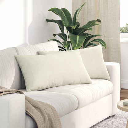 Cuscini da Divano 2 pcs Crema 80 x 40 cm Tessuto in Cords | homemem39