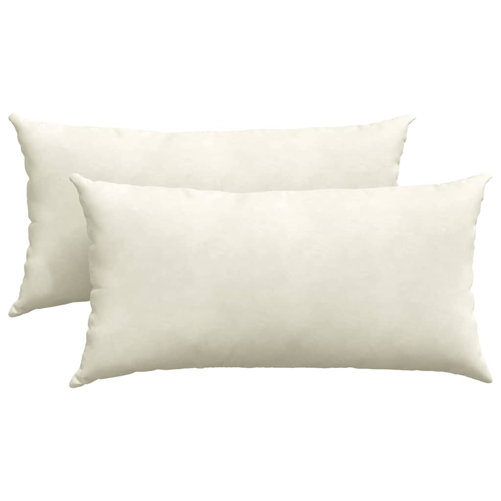 Cuscini da Divano 2 pcs Crema 80 x 40 cm Tessuto in Cords | homemem39