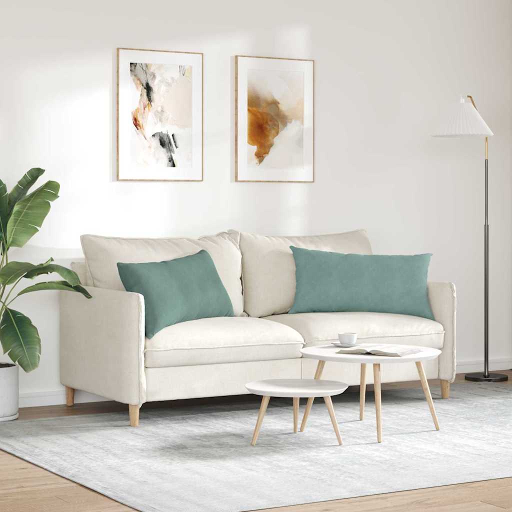 Cuscini da Divano 2 pcs Verde Mare 80 x 40 cm Tessuto in Cords | homemem39