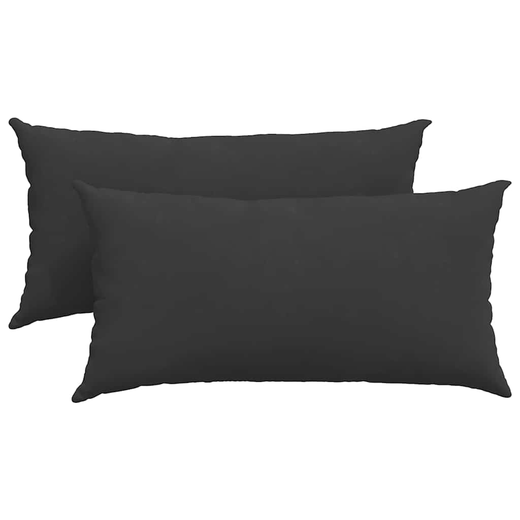 Cuscini da Divano 2 pcs Nero 80 x 40 cm Tessuto | homemem39