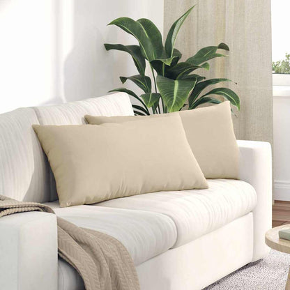 Cuscini da Divano 2 pcs Crema 80 x 40 cm Tessuto | homemem39