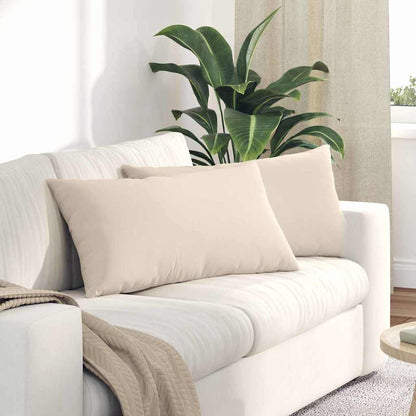 Cuscini da Divano 2 pcs Beige 80 x 40 cm Tessuto | homemem39
