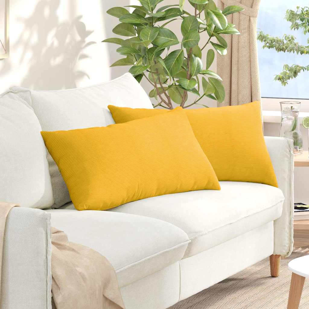 Cuscini da Divano 2 pcs Giallo Chiaro 80 x 40 cm | homemem39