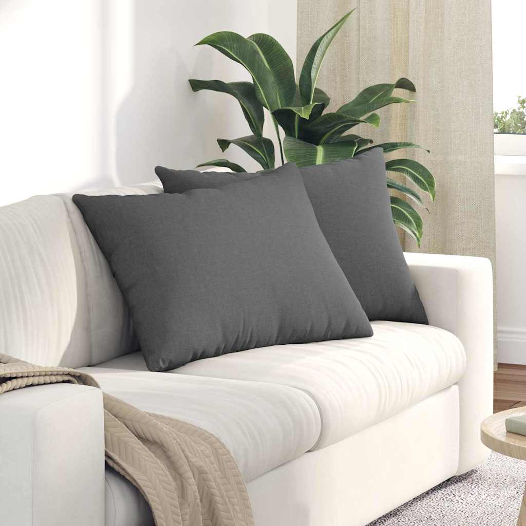 Cuscini da Divano 2 pcs Grigio scuro 70 x 50 cm Tessuto | homemem39