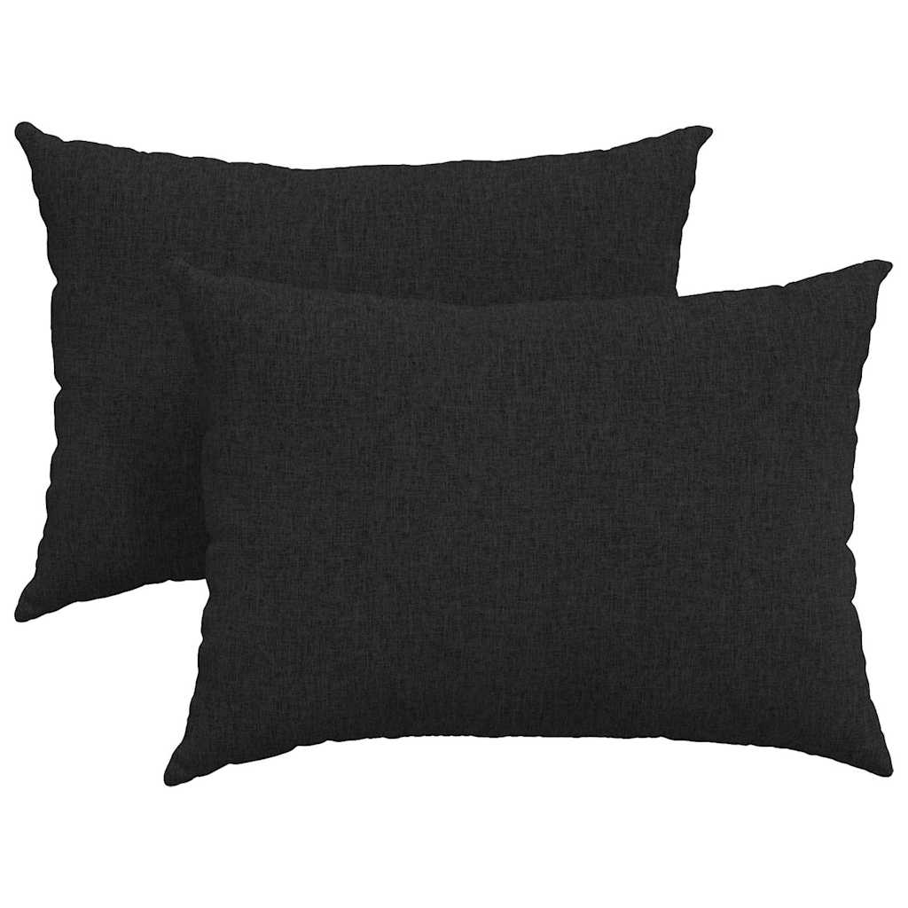 Cuscini da Divano 2 pcs Nero 70 x 50 cm Tessuto | homemem39
