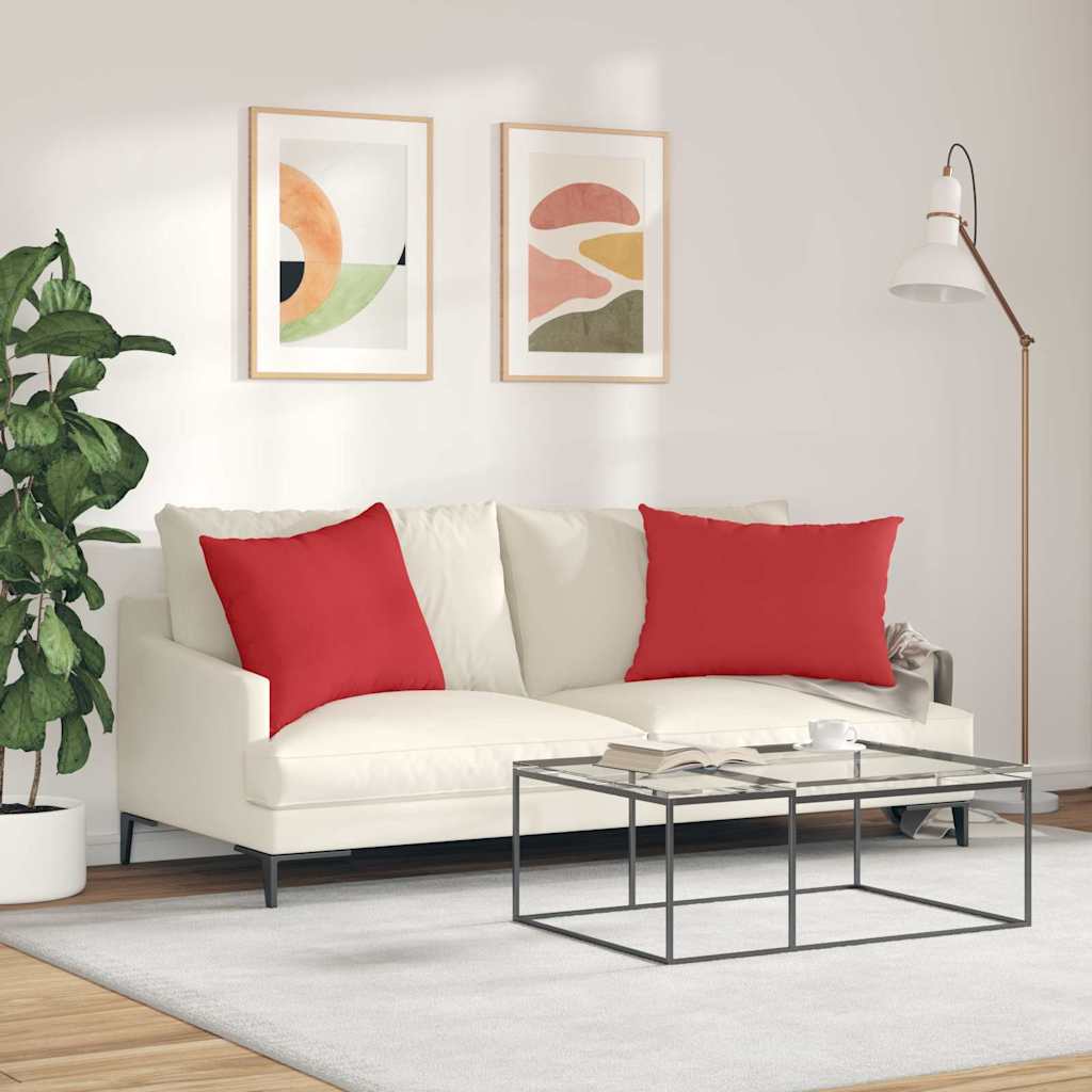Cuscini da Divano 2 pcs Rosso 70 x 50 cm Tessuto | homemem39