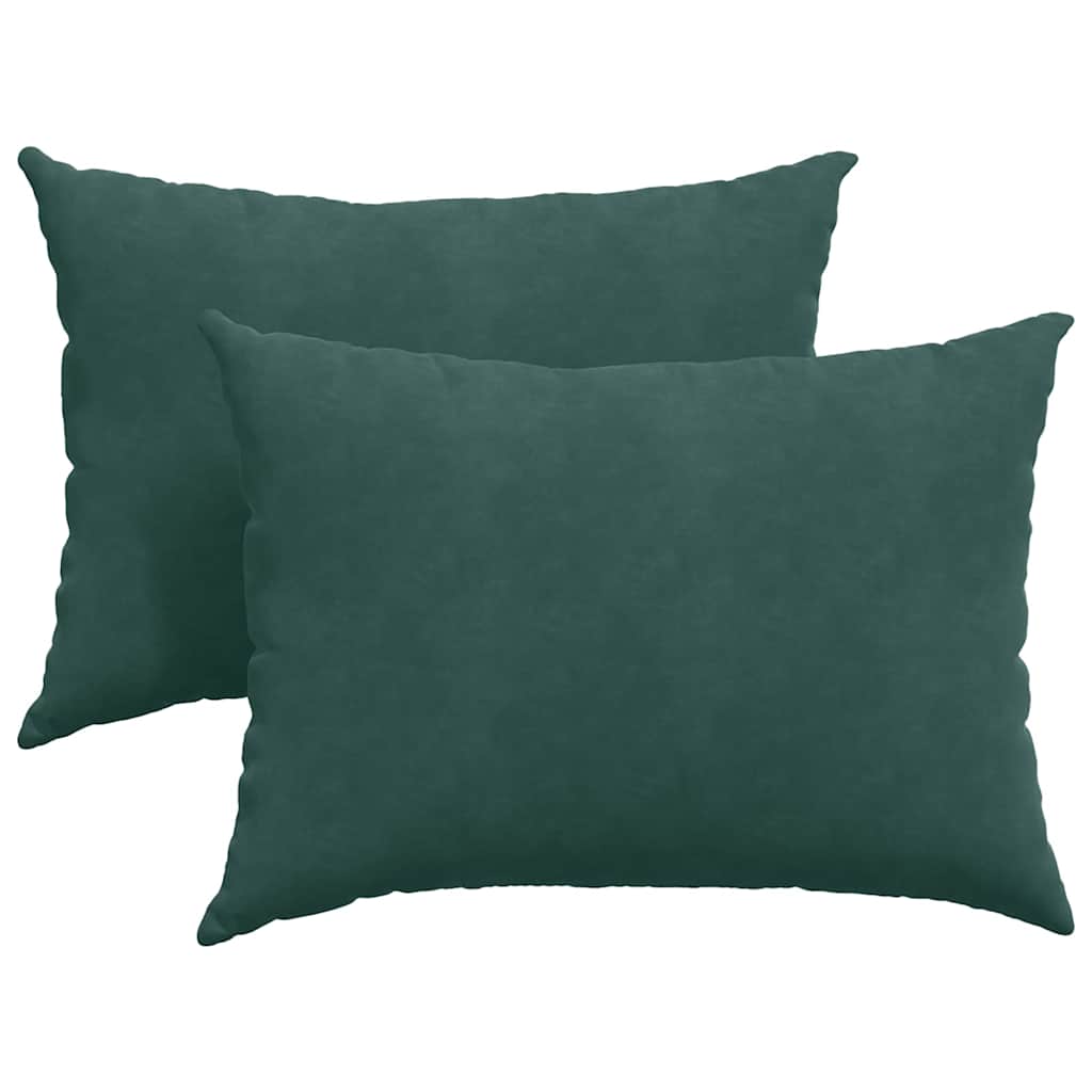 Cuscini da Divano 2 pcs Verde Scuro 70 x 50 cm Tessuto in Cords | homemem39