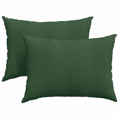 Cuscini da Divano 2 pcs Verde Scuro 70 x 50 cm Tessuto in Cords | homemem39