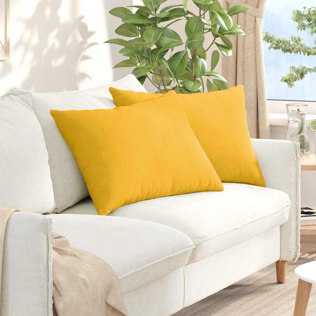 Cuscini da Divano 2 pcs Giallo Chiaro 70 x 50 cm | homemem39