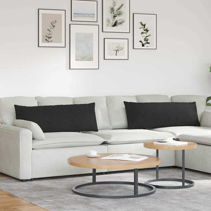Cuscini da Divano 2 pcs Nero 120 x 40 cm Tessuto | homemem39
