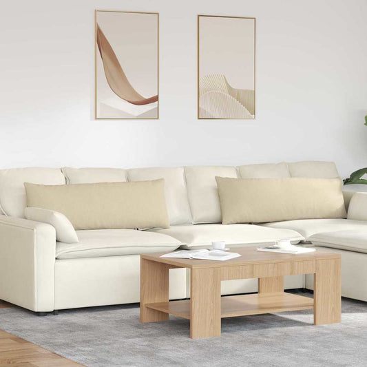 Cuscini da Divano 2 pcs Crema 120 x 40 cm Tessuto | homemem39