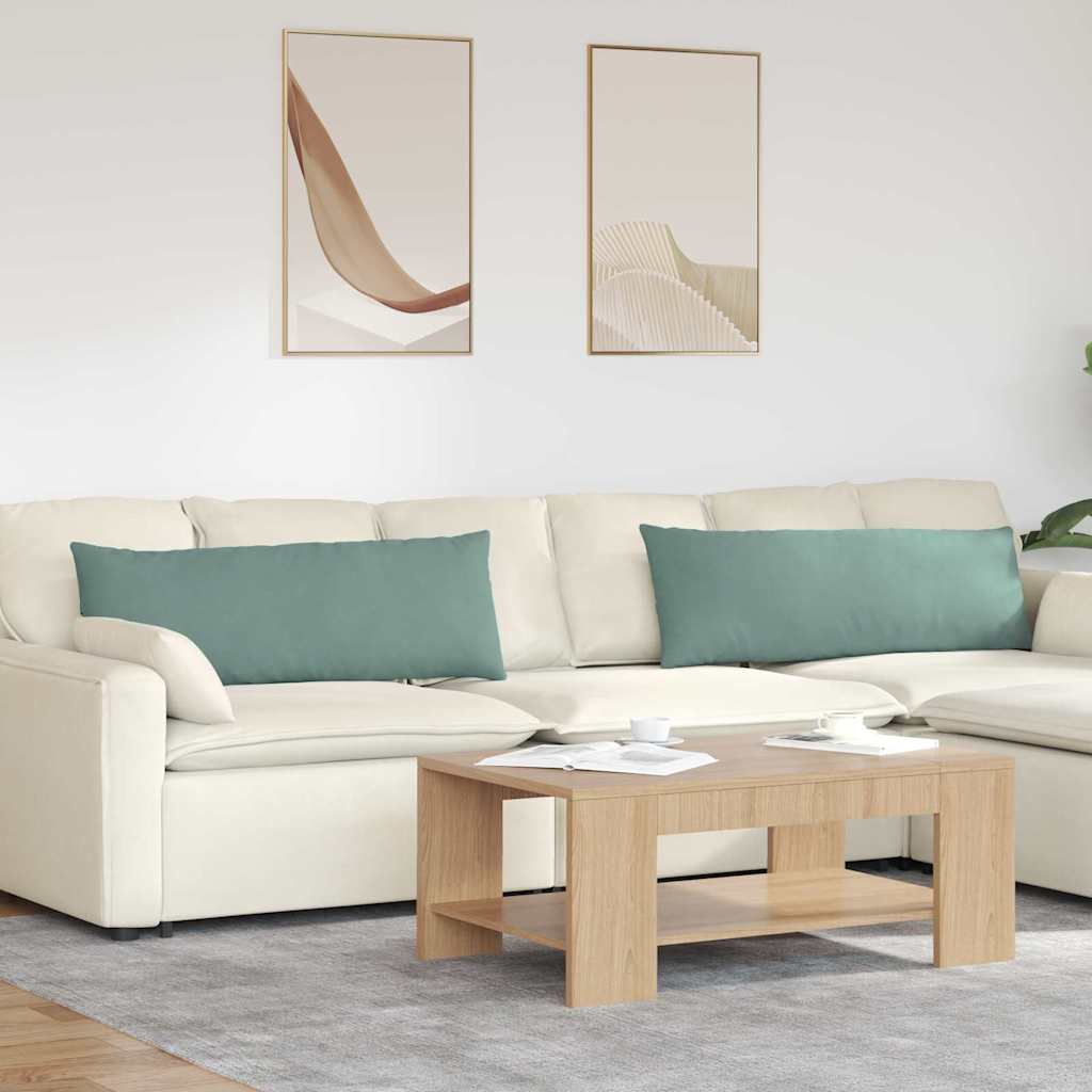 Cuscini da Divano 2 pcs Verde Mare 120 x 40 cm Tessuto in Cords | homemem39