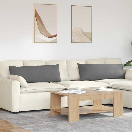 Cuscini da Divano 2 pcs Grigio scuro 120 x 40 cm Tessuto