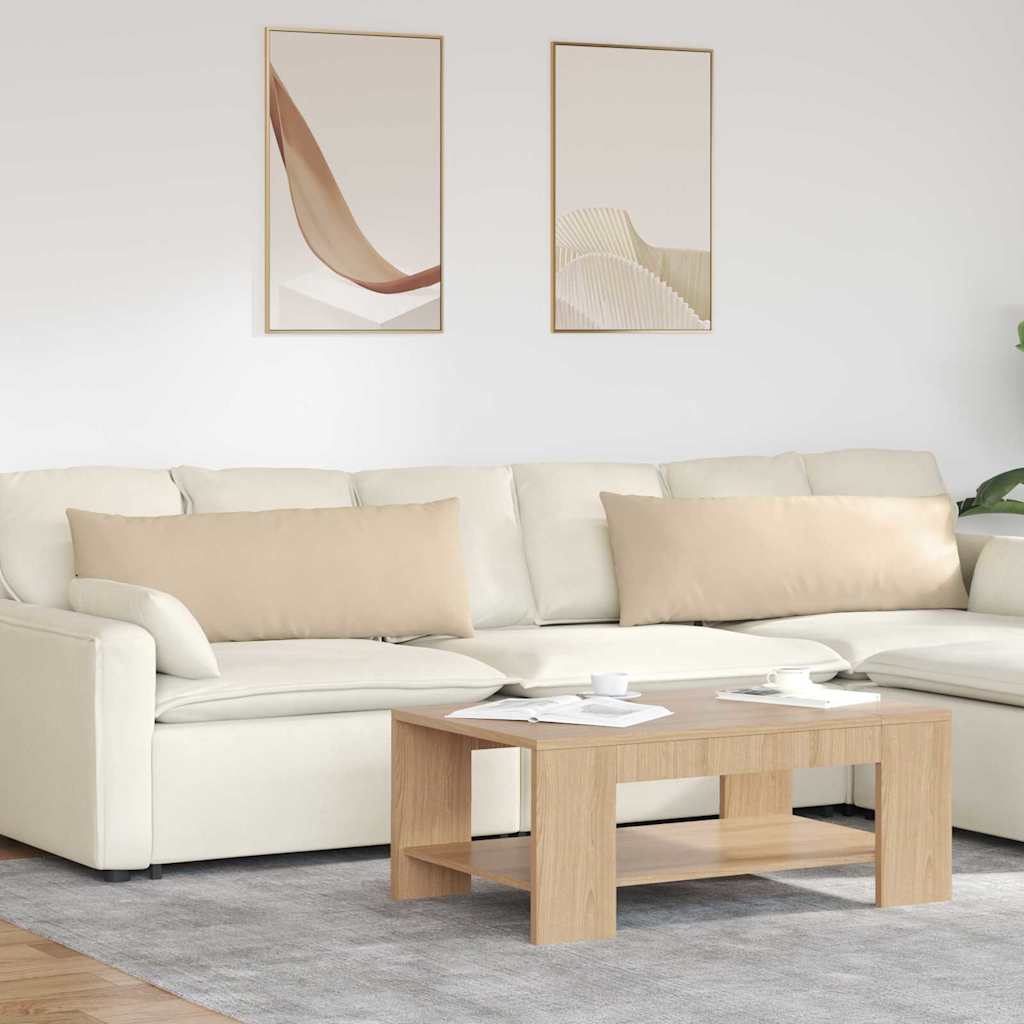 Cuscini da Divano 2 pcs Crema 120 x 40 cm Tessuto | homemem39