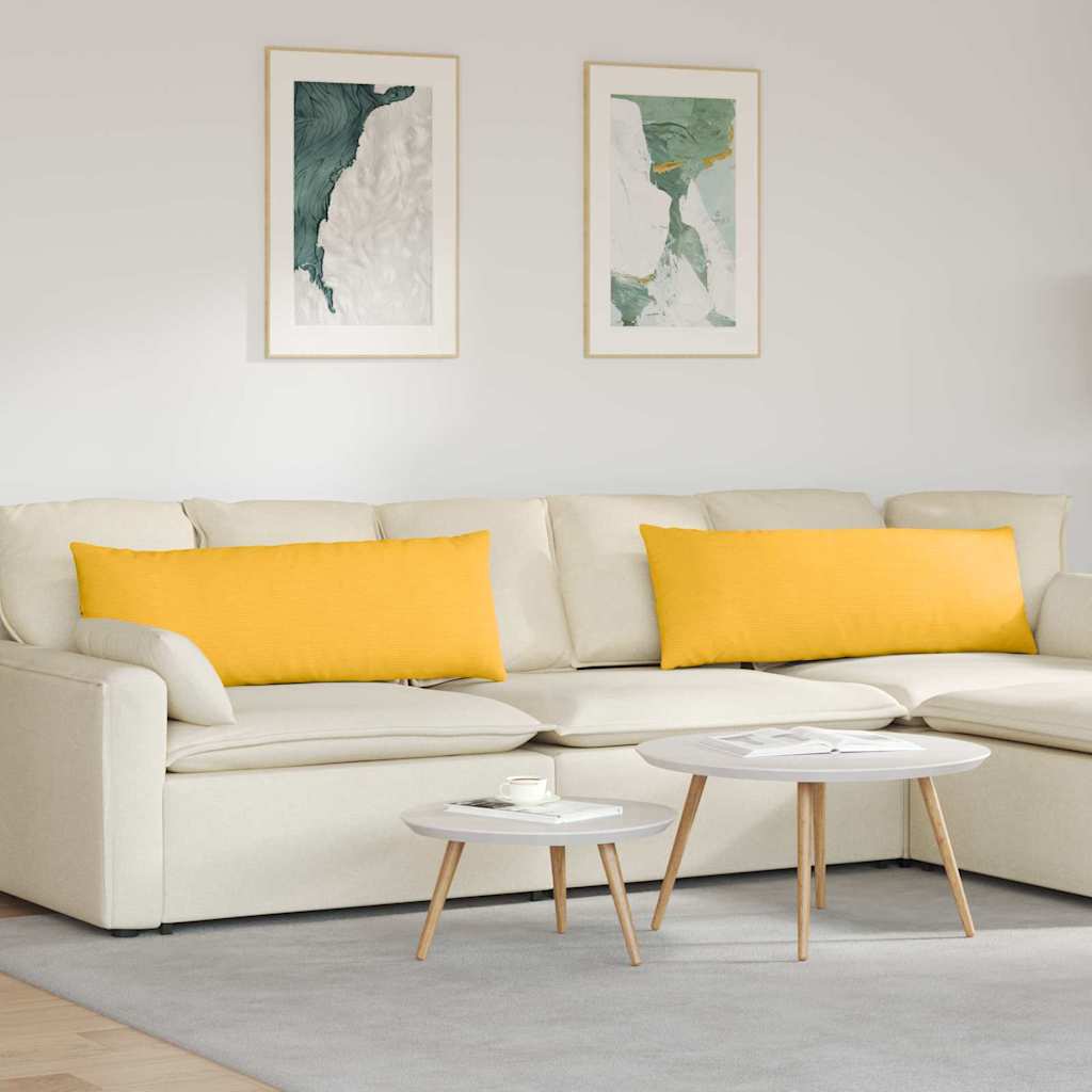 Cuscini da Divano 2 pcs Giallo Chiaro 120 x 40 cm | homemem39