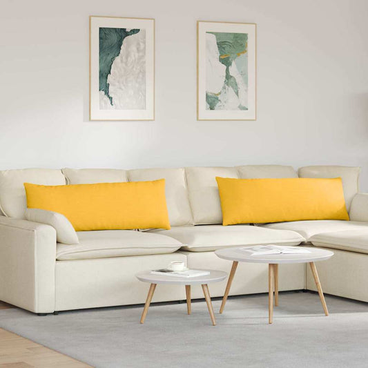 Cuscini da Divano 2 pcs Giallo Chiaro 120 x 40 cm | homemem39