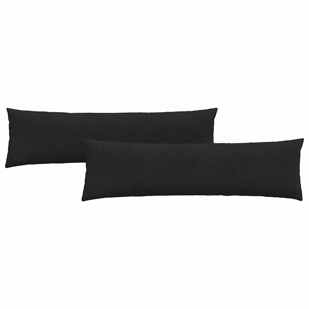 Cuscini da Divano 2 pcs Nero 145 x 40 cm Tessuto | homemem39
