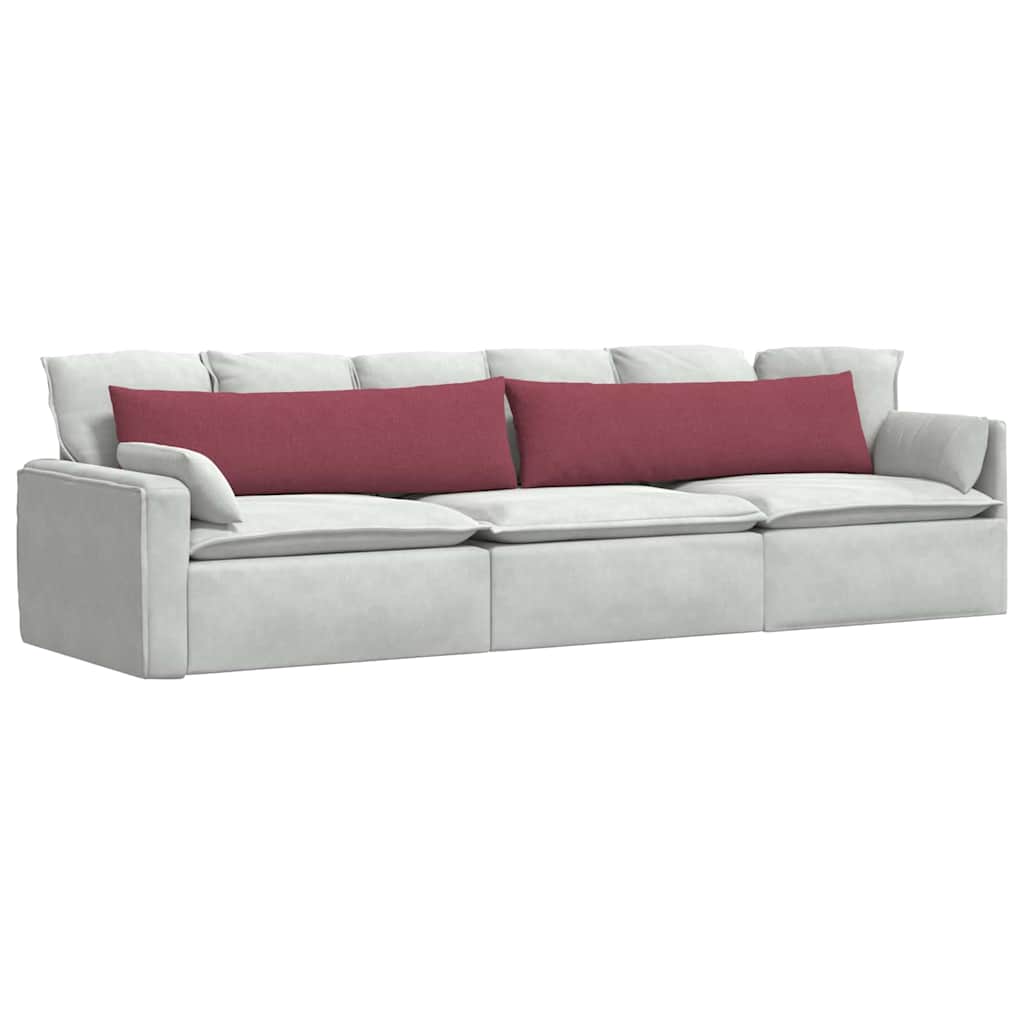Cuscini da Divano 2 pcs Rosso Vino 145 x 40 cm Tessuto | homemem39