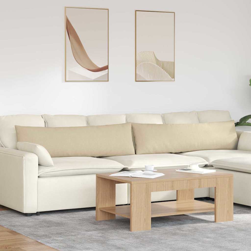 Cuscini da Divano 2 pcs Crema 145 x 40 cm Tessuto | homemem39