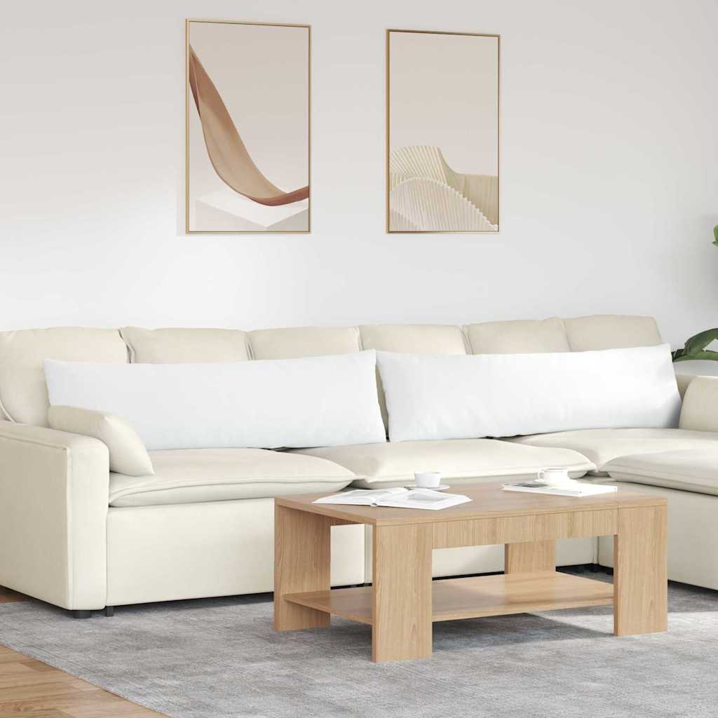 Cuscini da Divano 2 pcs Bianco 145 x 40 cm Tessuto | homemem39