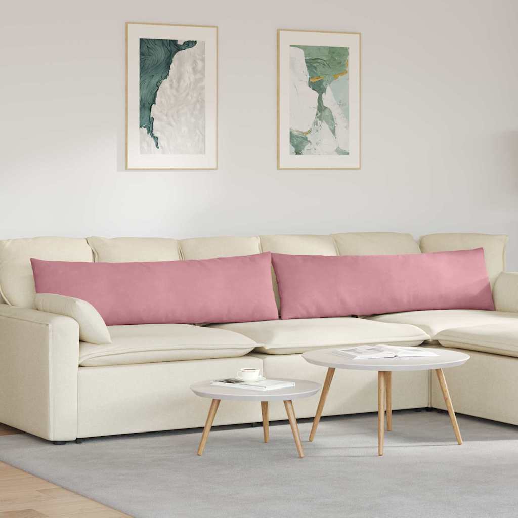 Cuscini da Divano 2 pcs Rosa 145 x 40 cm Tessuto in Cords | homemem39