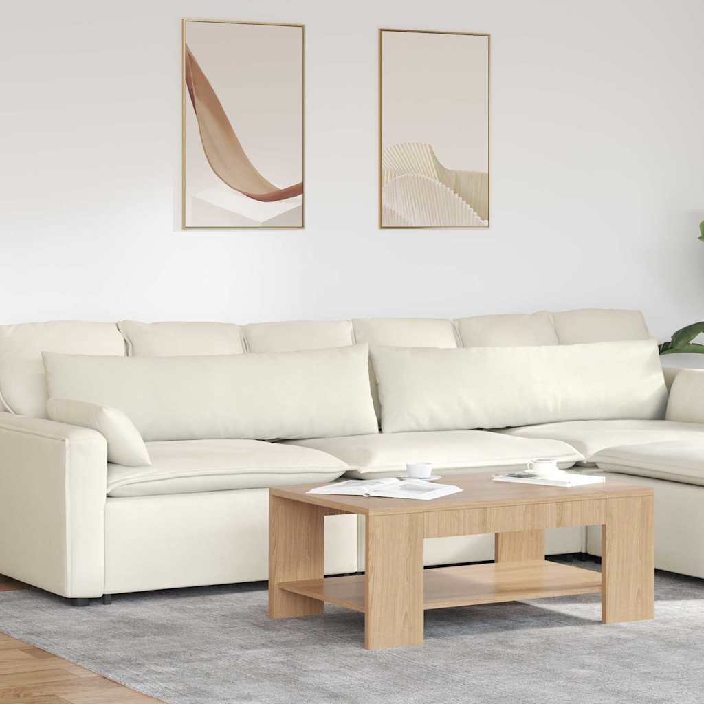 Cuscini da Divano 2 pcs Crema 145 x 40 cm Tessuto in Cords | homemem39