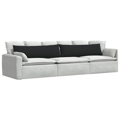 Cuscini da Divano 2 pcs Nero 145 x 40 cm Tessuto | homemem39