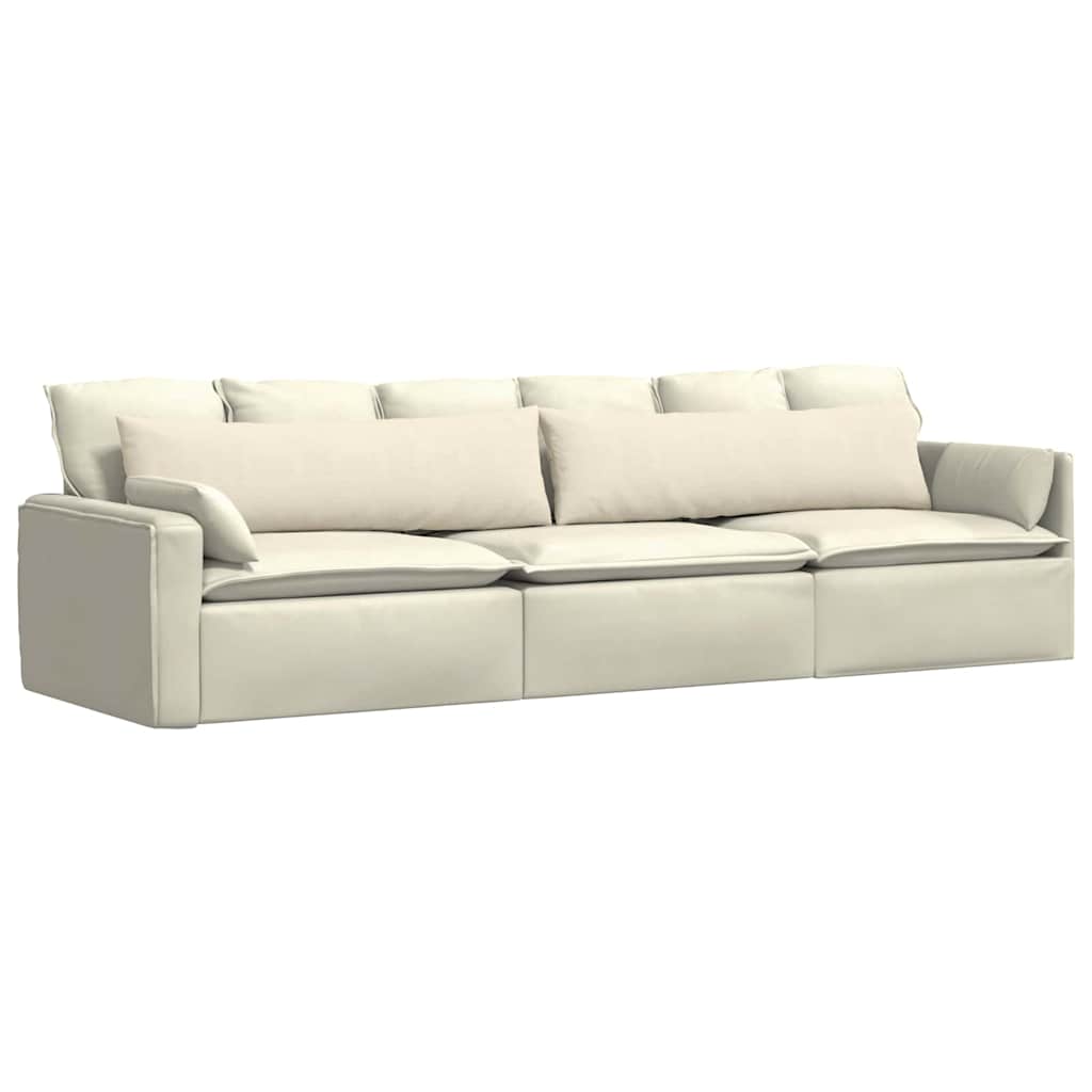 Cuscini da Divano 2 pcs Crema 145 x 40 cm Tessuto in Cords | homemem39