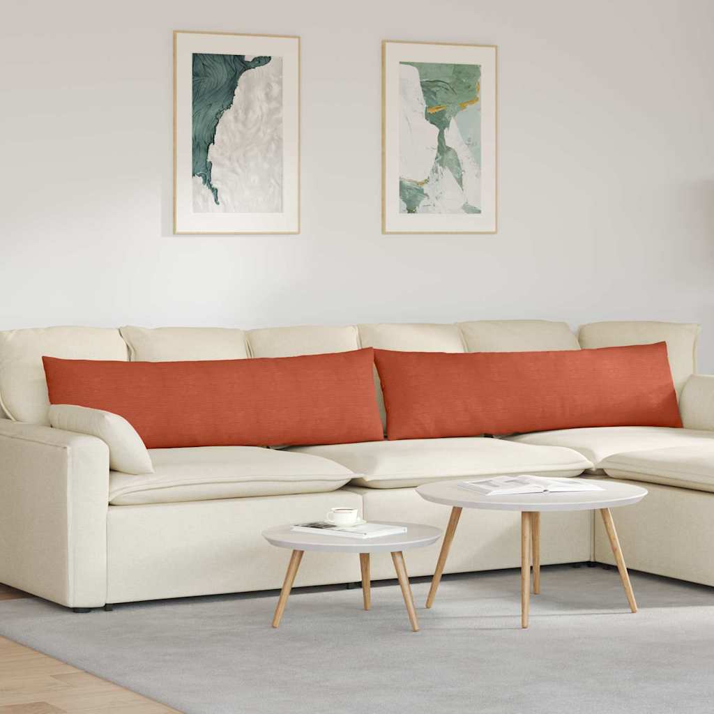 Cuscini da Divano 2 pcs Rosso Arancio 145 x 40 cm | homemem39
