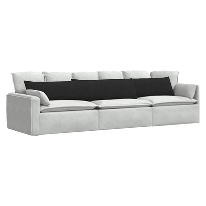 Cuscini da Divano 2 pcs Nero 200 x 40 cm Tessuto | homemem39