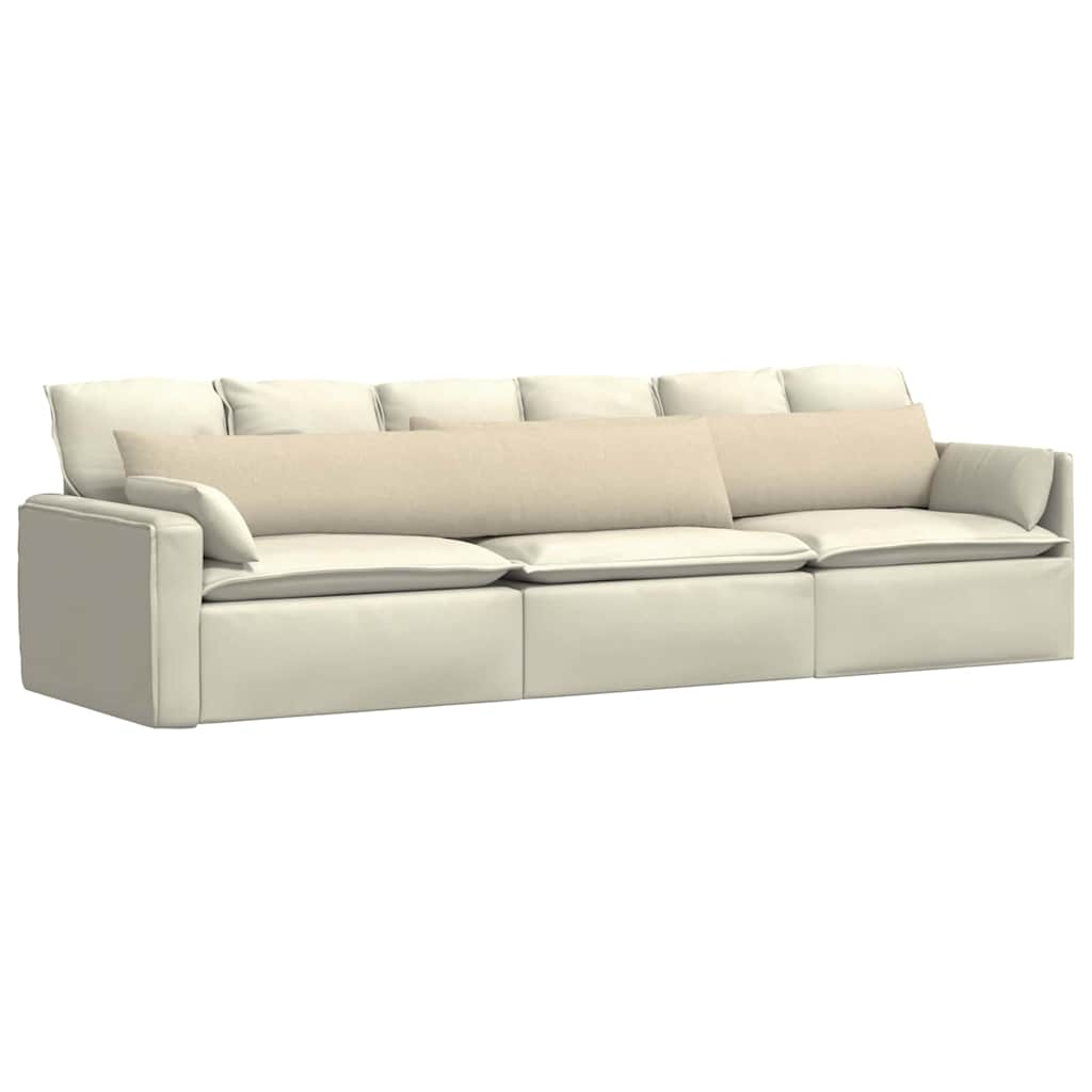 Cuscini da Divano 2 pcs Crema 200 x 40 cm Tessuto