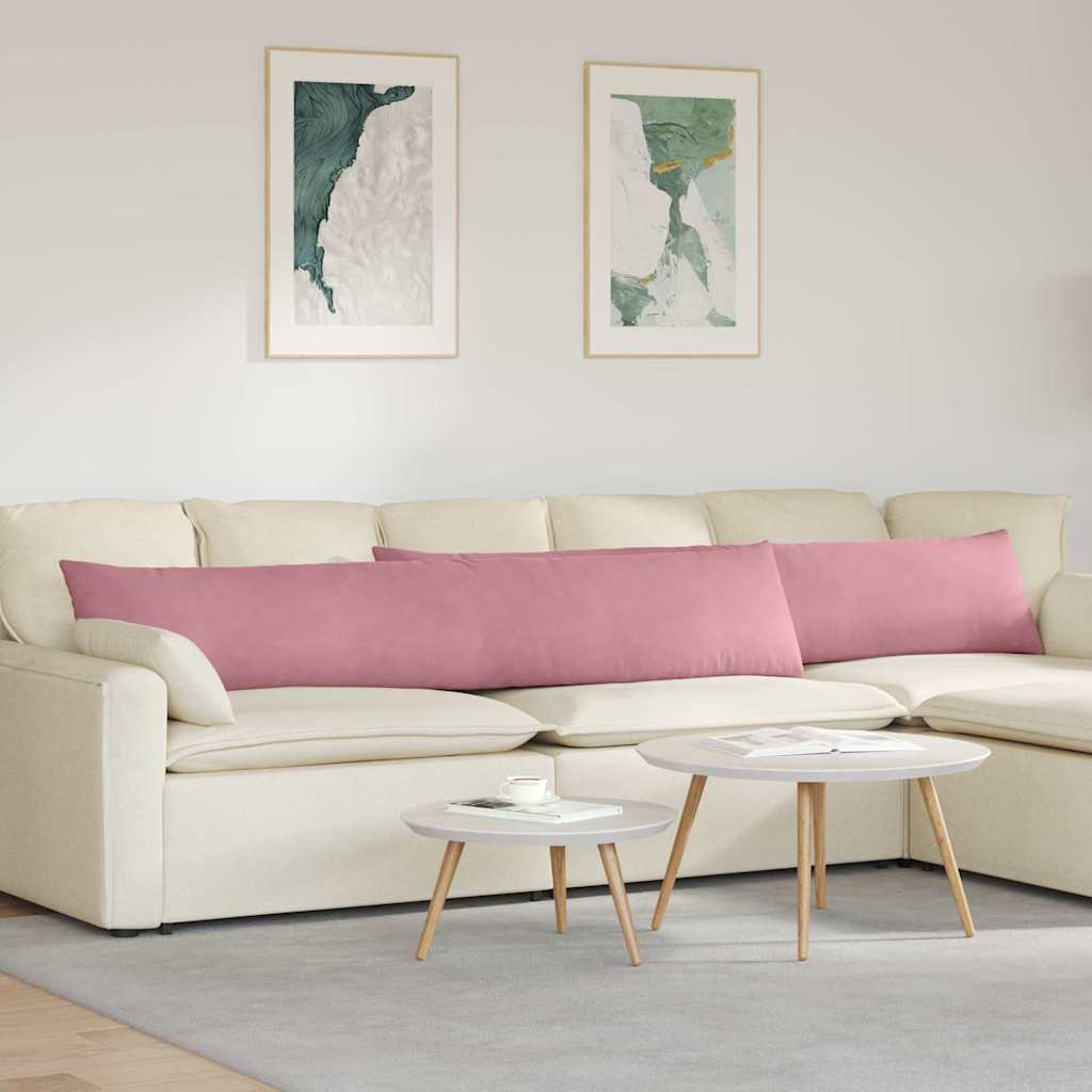 Cuscini da Divano 2 pcs Rosa 200 x 40 cm Tessuto in Cords | homemem39