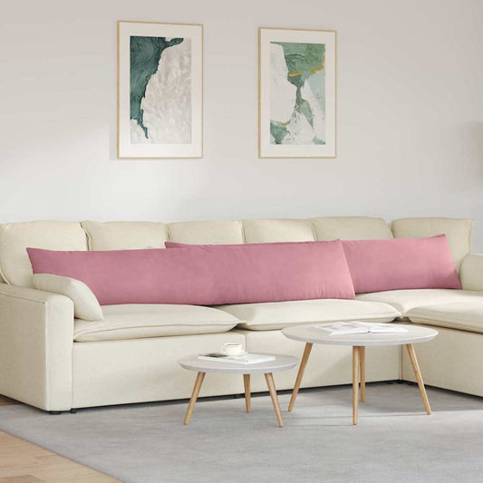 Cuscini da Divano 2 pcs Rosa 200 x 40 cm Tessuto in Cords | homemem39