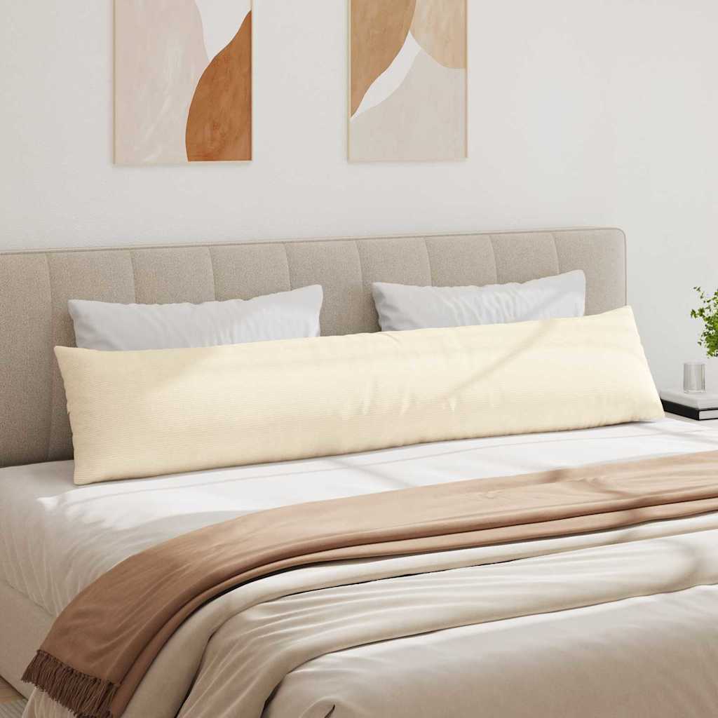 Cuscini da Divano 2 pcs Crema 200 x 40 cm Tessuto in Cords | homemem39