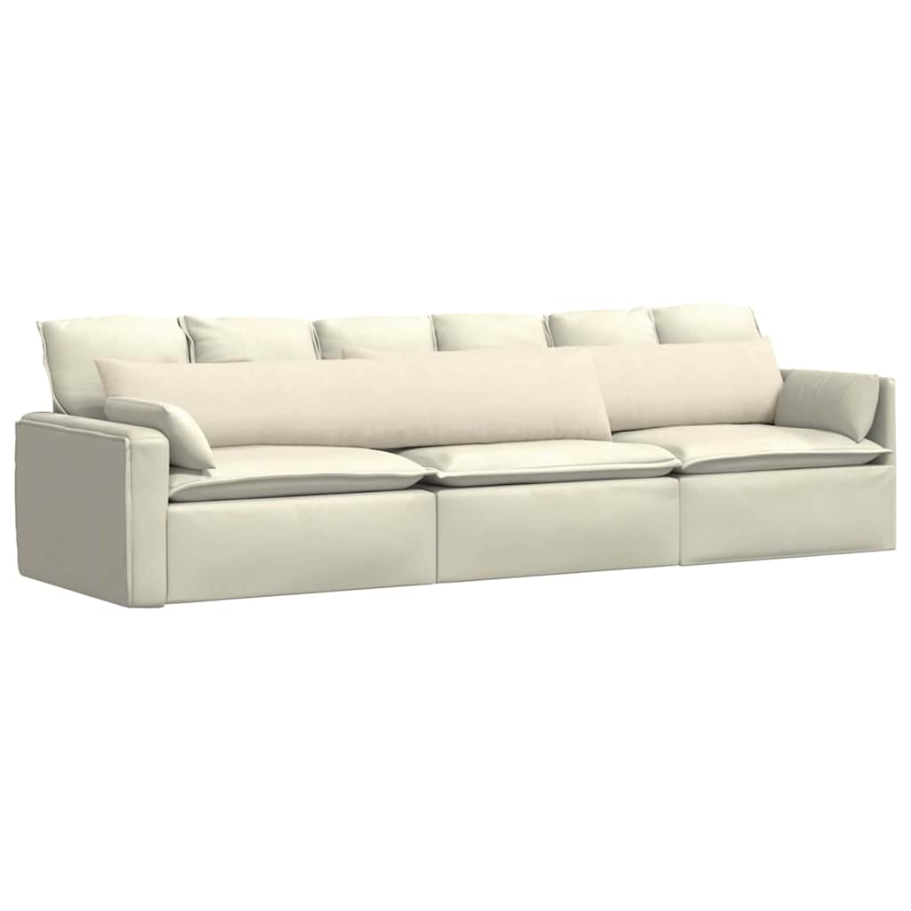 Cuscini da Divano 2 pcs Crema 200 x 40 cm Tessuto in Cords | homemem39