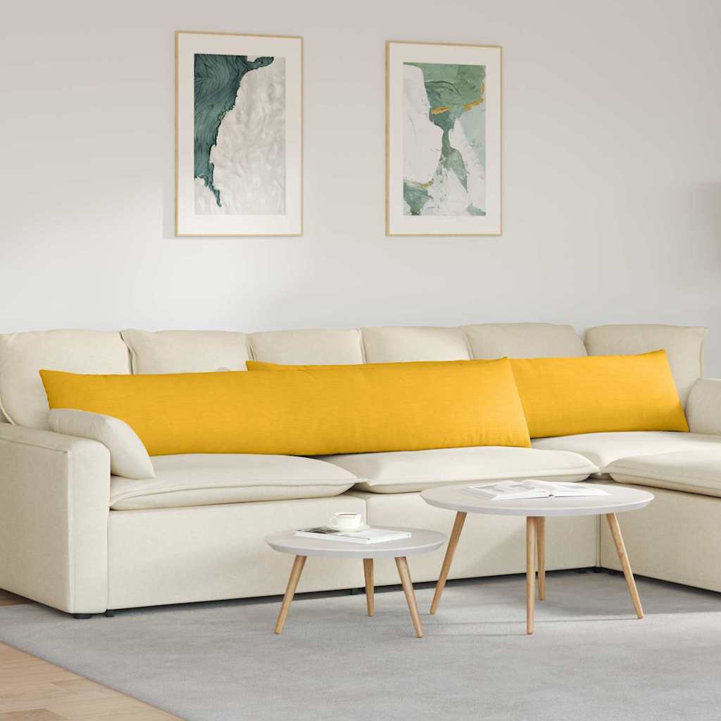 Cuscini da Divano 2 pcs Giallo Chiaro 200 x 40 cm | homemem39