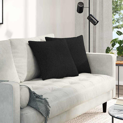 Cuscini da Divano 2 pcs Nero 45 x 45 cm Tessuto | homemem39
