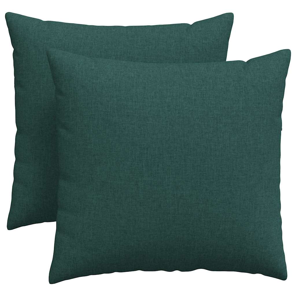 Cuscini da Divano 2 pcs Verde Scuro 45 x 45 cm Tessuto | homemem39