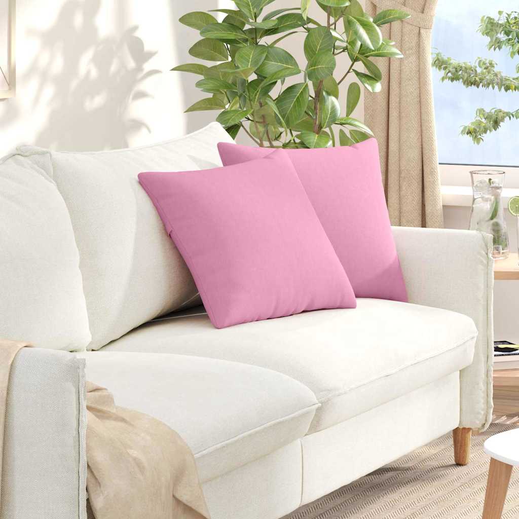Cuscini da Divano 2 pcs Rosa 45 x 45 cm Tessuto | homemem39
