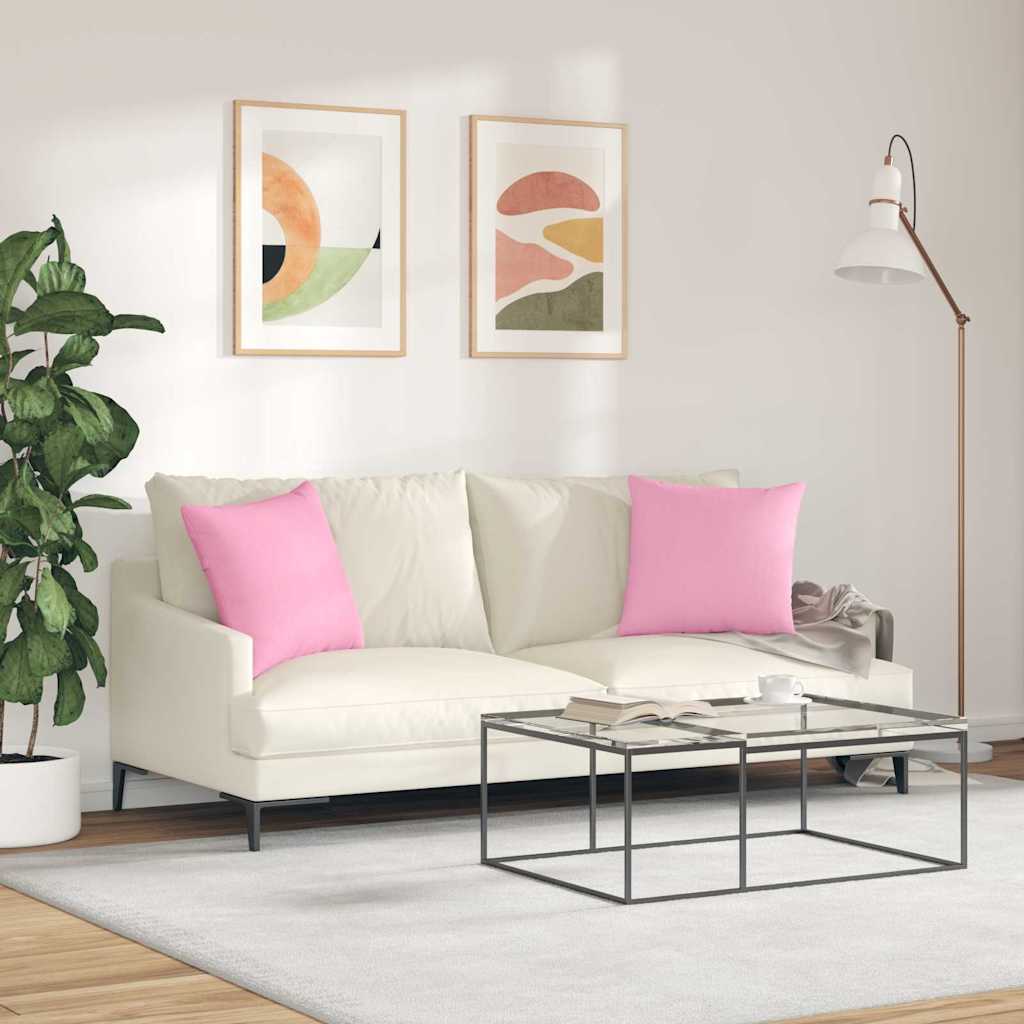 Cuscini da Divano 2 pcs Rosa 45 x 45 cm Tessuto | homemem39
