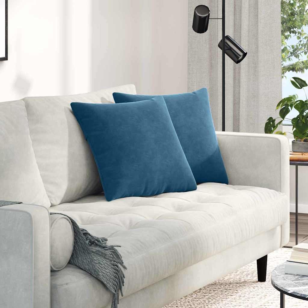 Cuscini da Divano 2 pcs Blu 45 x 45 cm Tessuto in Cords | homemem39