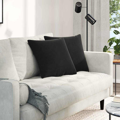 Cuscini da Divano 2 pcs Nero 45 x 45 cm Tessuto in Cords | homemem39