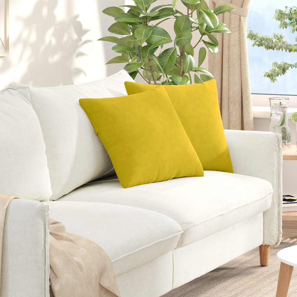 Cuscini da Divano 2 pcs Giallo 45 x 45 cm Tessuto in Cords | homemem39