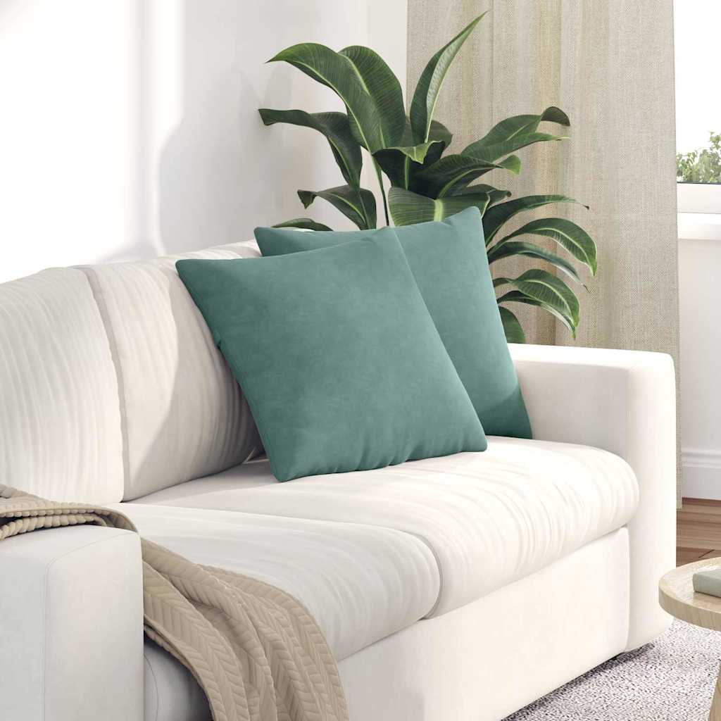 Cuscini da Divano 2 pcs Verde Mare 45 x 45 cm Tessuto in Cords | homemem39