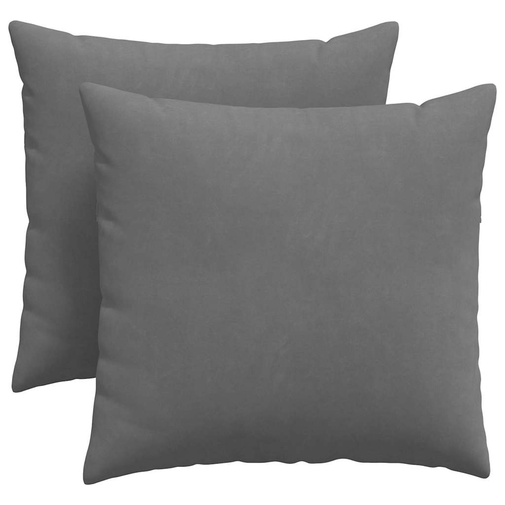 Cuscini da Divano 2 pcs Grigio scuro 45 x 45 cm Tessuto | homemem39