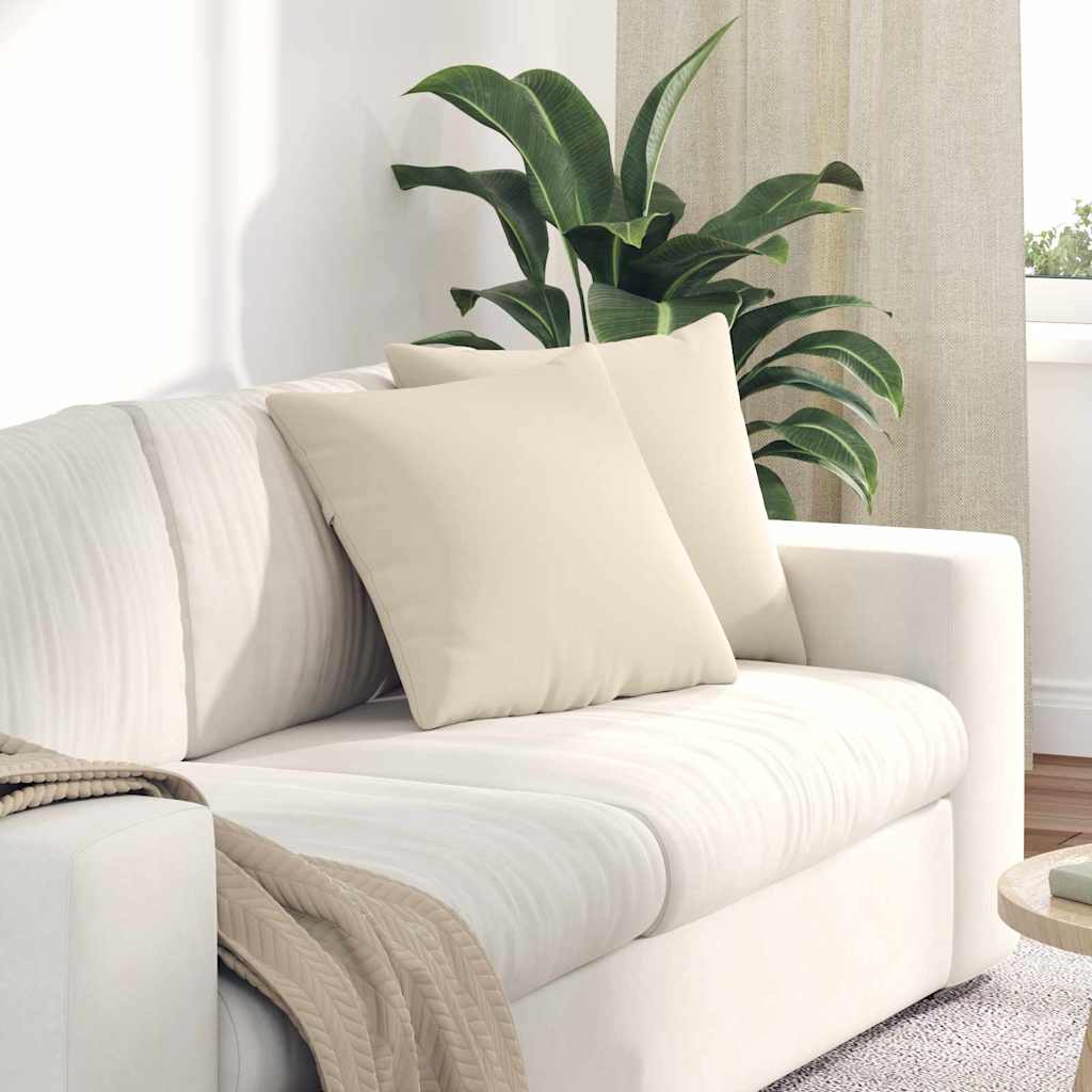 Cuscini da Divano 2 pcs Beige 45 x 45 cm Tessuto | homemem39